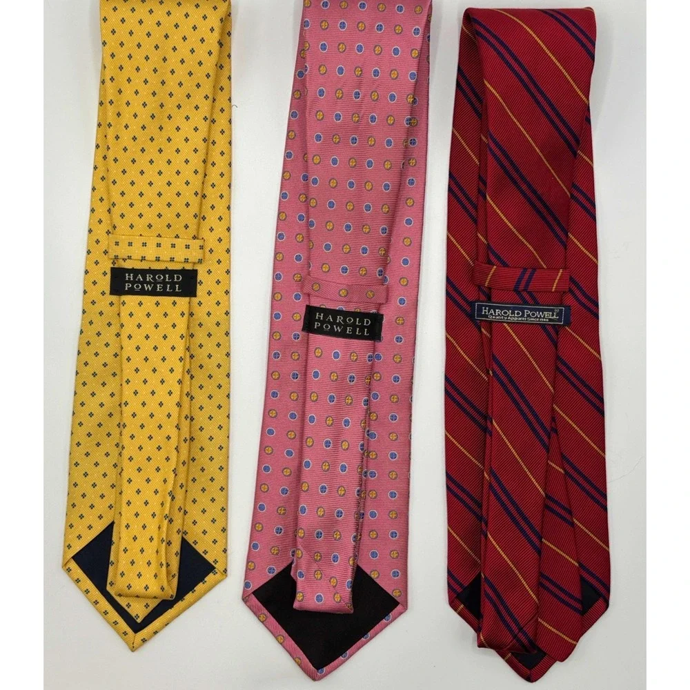 6 Harold Powell Men's Silk Necktie – Classic Business & Professional Style